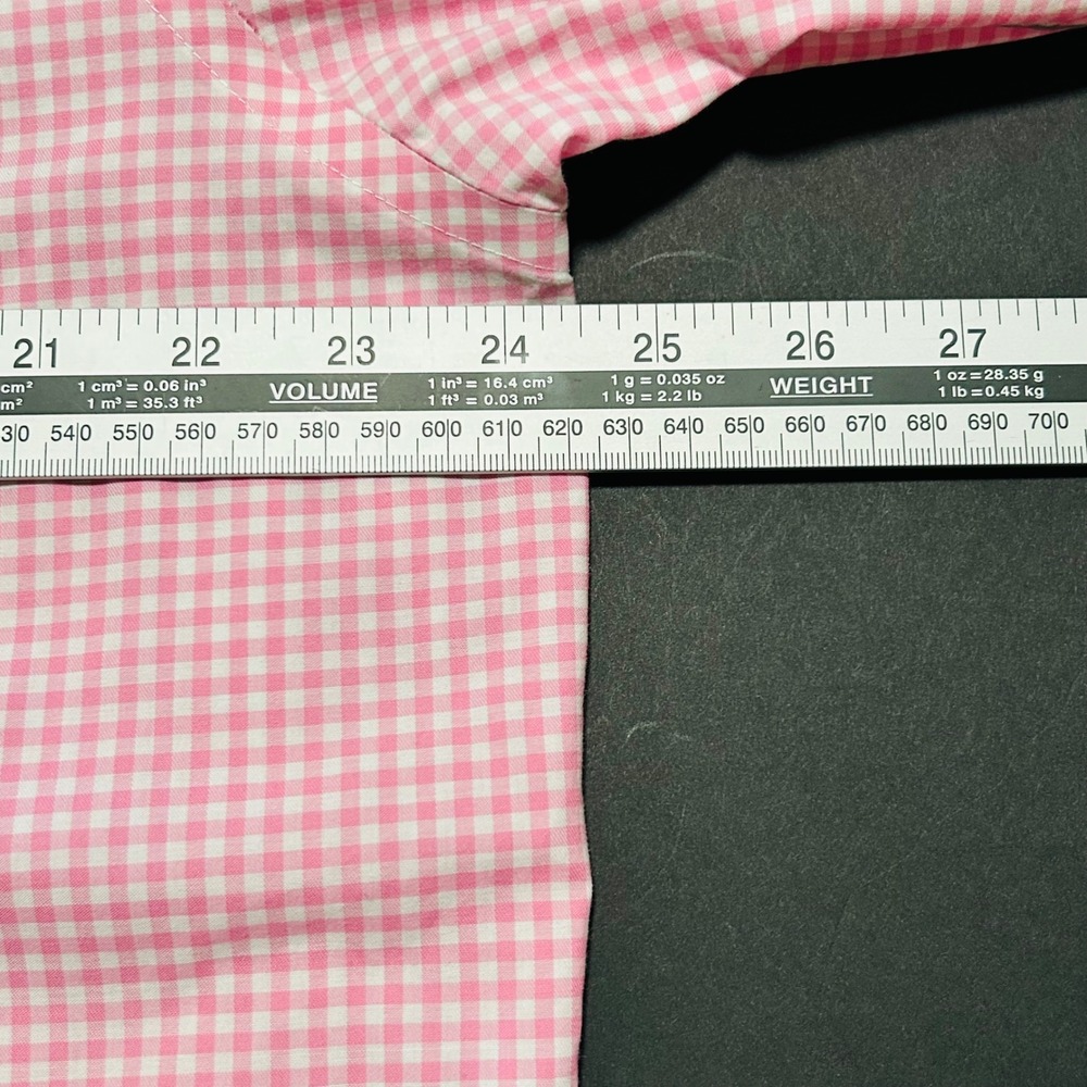 Lauren Ralph Lauren Pink White Gingham Shirt XL Regular Fit Stretch Fabric - Picture 9 of 9